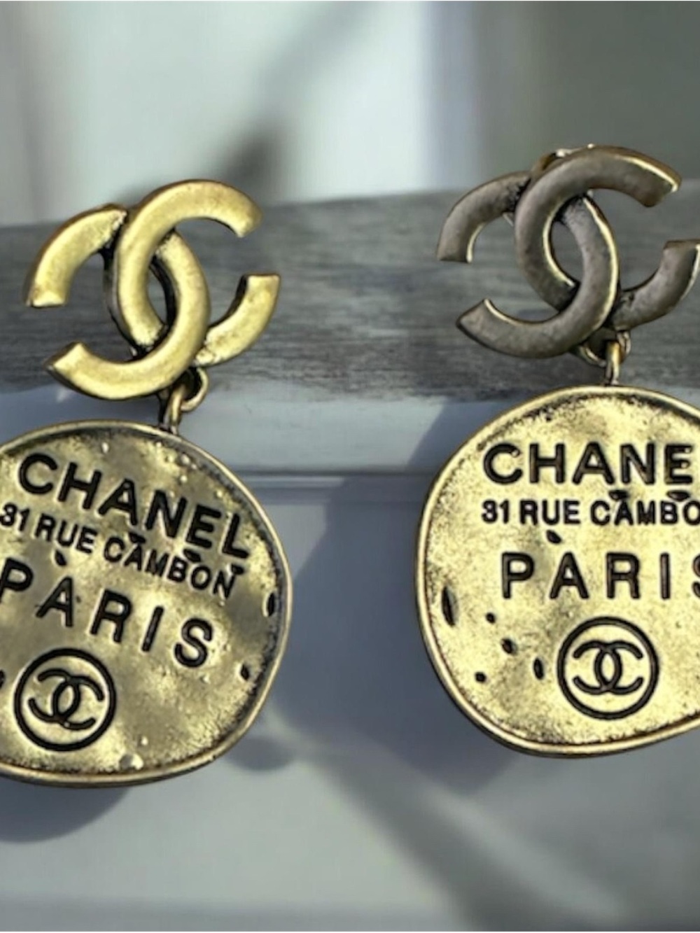 Chanel Gold Paris Earrings